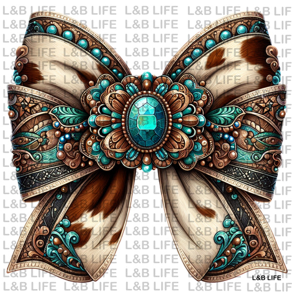 COWHIDE GEM BOW