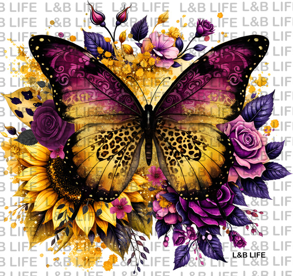 YELLOW/PURPLE BUTTERFLY