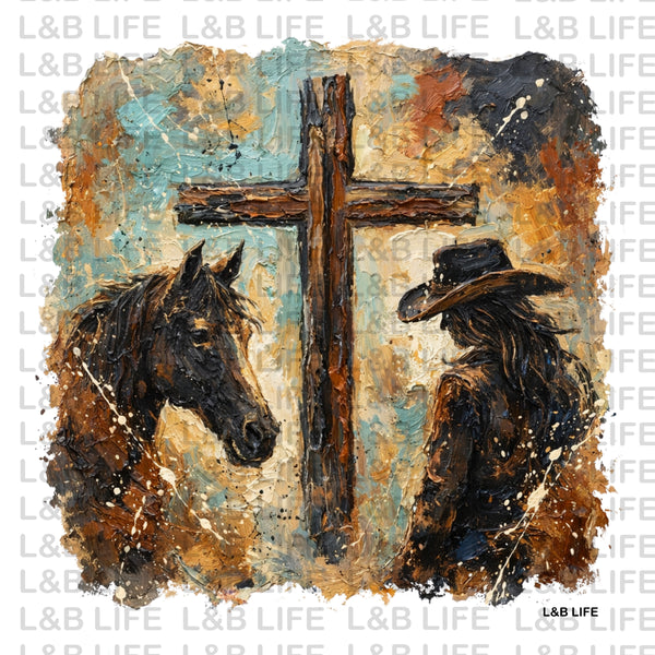 HORSE COWGIRL HORSE