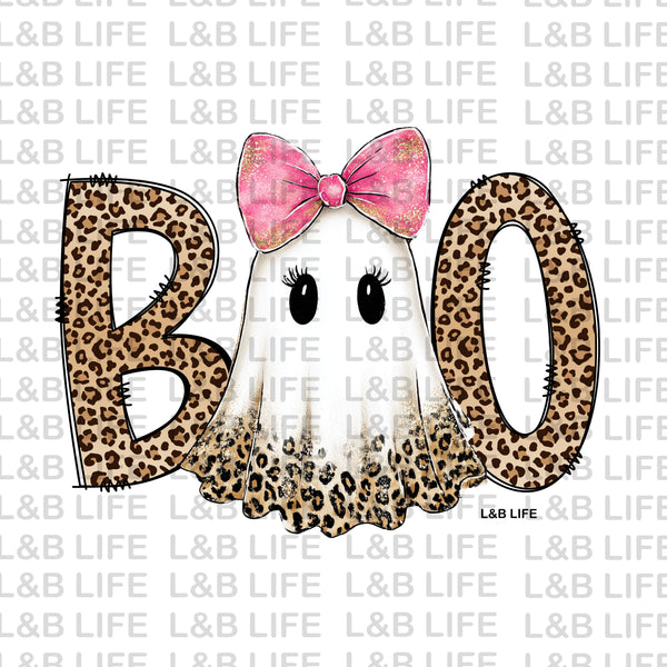 LEOPARD PINK BOW BOO