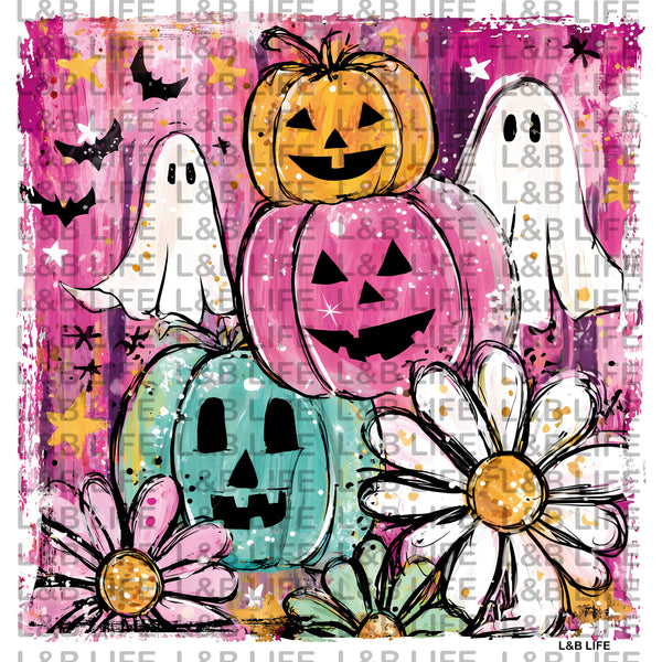 Pink Pumpkin Patch Ghosts