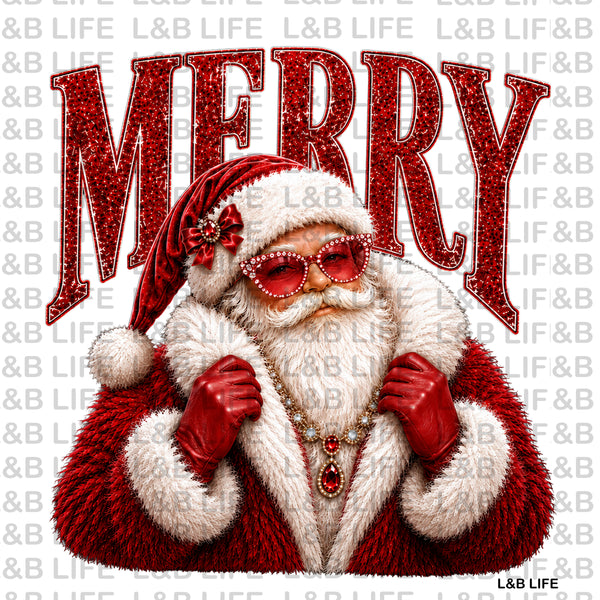 MERRY SANTA WITH FUR COAT