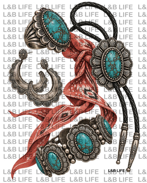 TURQUOISE BANDANA BLING