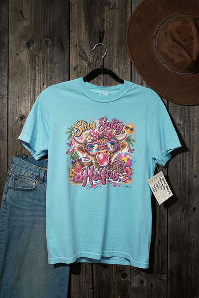 CC DTF SUMMER HEIFER TEE - LAGOON BLUE