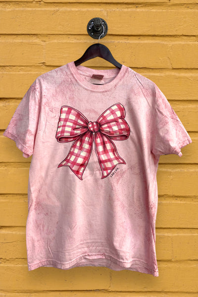 CC BLAST DTF PLAID BOW - BLAST PINK