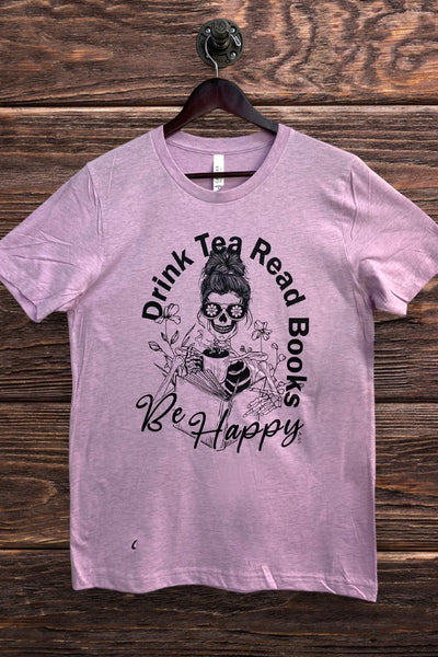 BC DTF DRINK TEA READ BOOKS BE HAPPY - LAVENDER