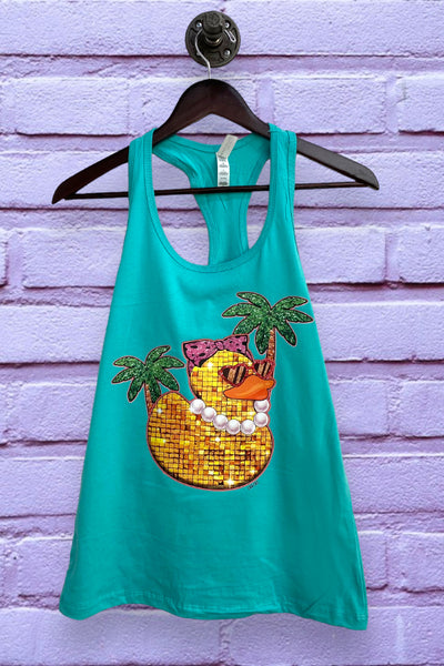 BC TANK DTF GLASSES DUCK - TURQUOISE