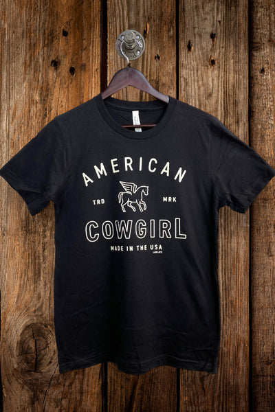 BC DTF AMERICAN COWGIRL - BLACK