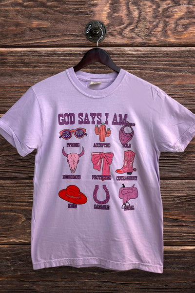 CC DTF GOD SAYS - LAVENDER