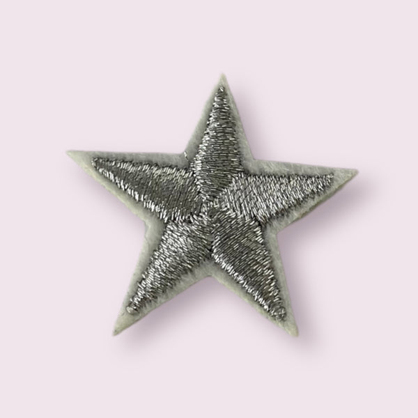 SILVER STAR HAT PATCH
