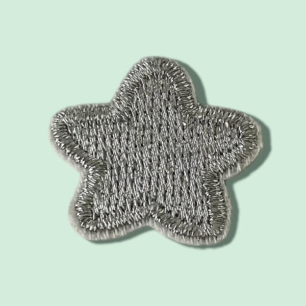 SILVER STAR HAT PATCH