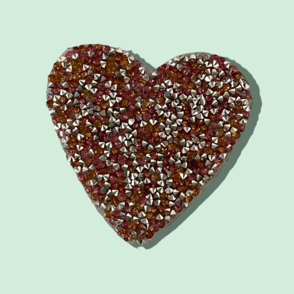 PEACH/PINK HEART HAT PATCH