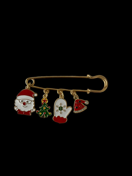SANTA TREE BROOCH