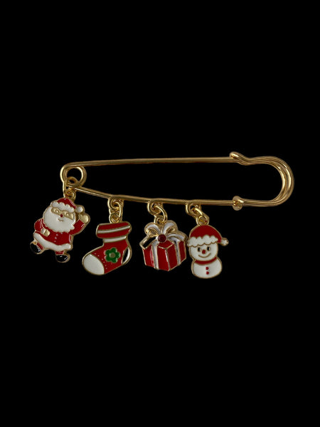 STOCKING SANTA BROOCH