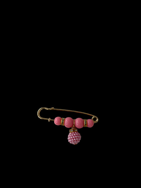 PINK BEADS HAT BROOCH