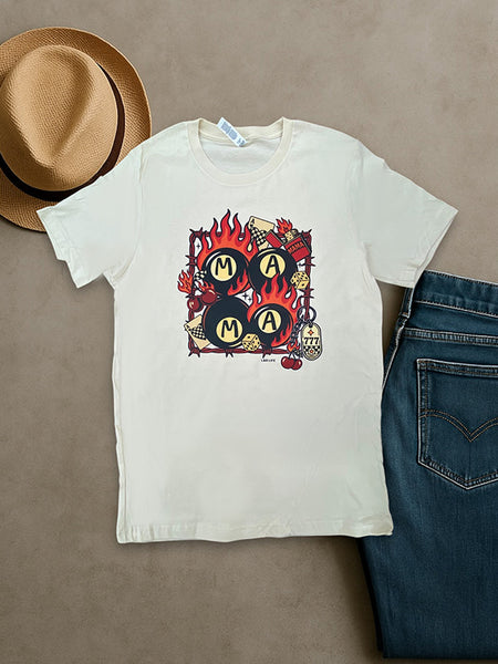 BC DTF CHECKER STAR CHEER - CREAM