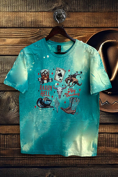 GILDAN BL DTF HEY COWBOY - BLEACH JADE