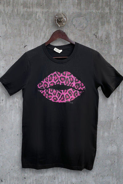 BC DTF PINK LEO LIPS - BLACK