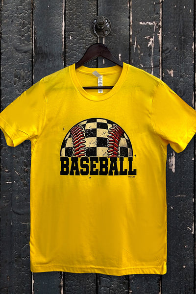 BC DTF CHECKER BASEBALL - YELLOW