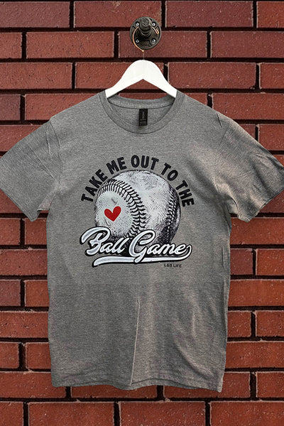 GILDAN DTF TAKE ME OUT TO THE BALL GAME - HEATHER GREY