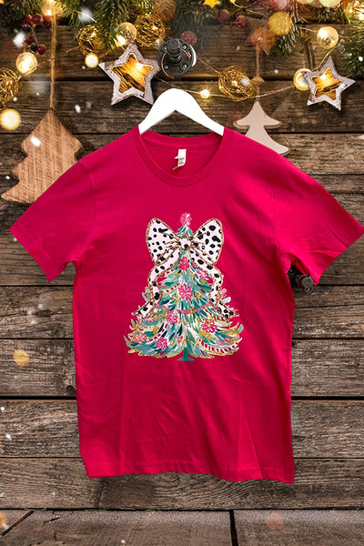 BC DTF FLORAL BOW TREE - FUSHIA PINK