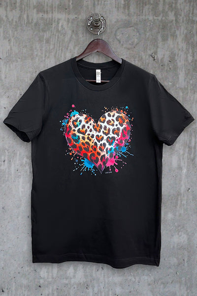BC DTF COLORFUL LEO HEART - BLACK