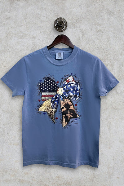 CC DTF FLAG BOW - DENIM BLUE
