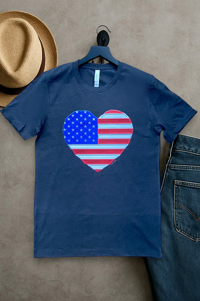 BC DTF FLAG HEART - BLACK