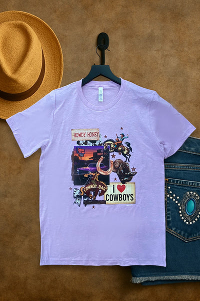 BC DTF I LOVE COWBOYS - LAVENDER
