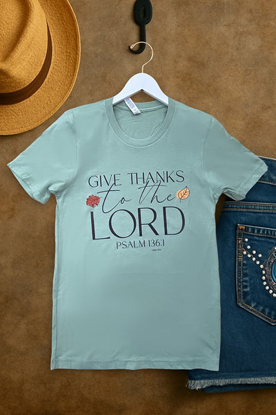 BC DTF GIVE THANKS TO THE LORD - DUSTY BLUE