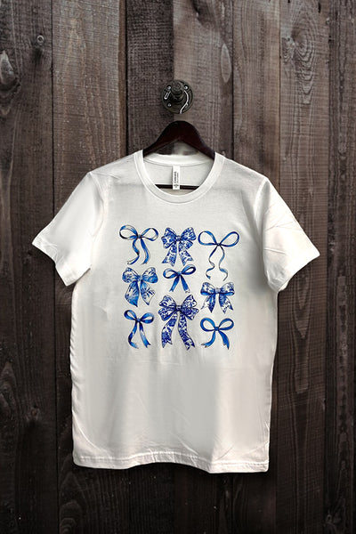 BC DTF BLUE BOWS - WHITE