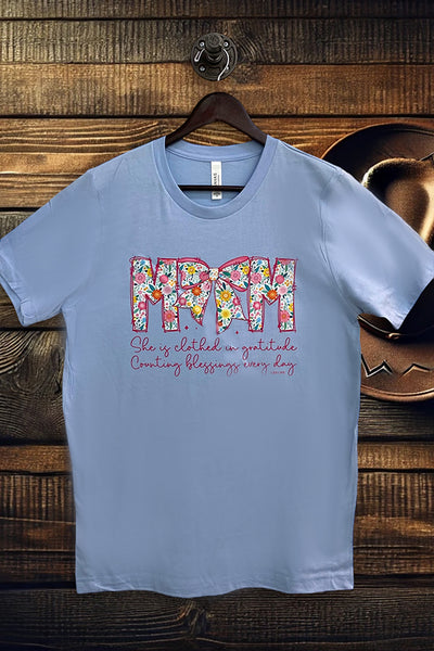 BC DTF MAMA BOW CHECKER - LIGHT BLUE