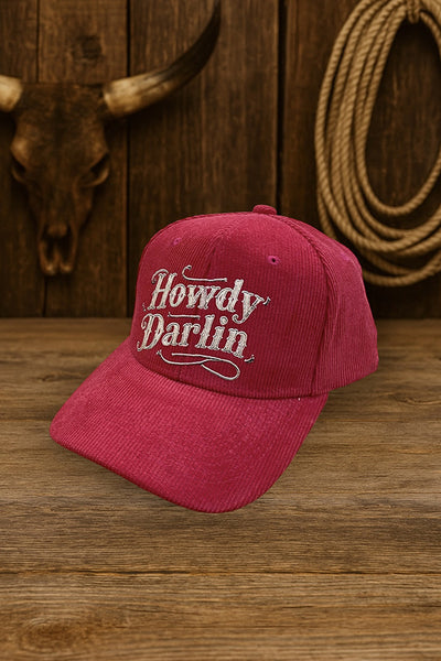“Howdy Darlin’” Corduroy Snapback Hat