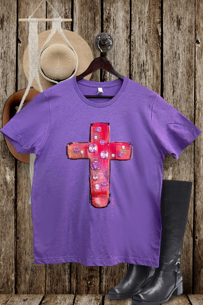 BC DTF GEM CROSS - HEATHER PURPLE