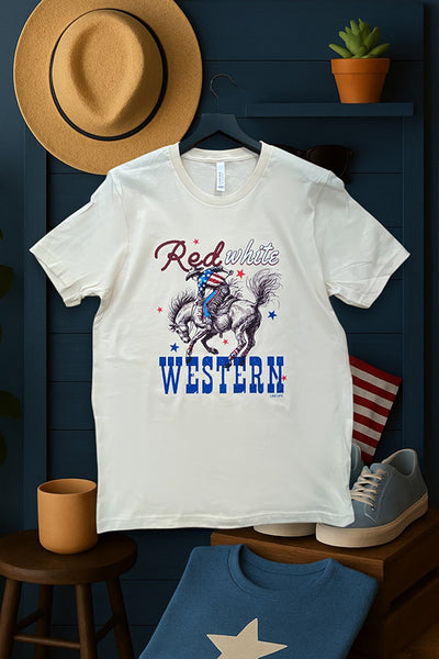 BC DTF RED WHITE WESTERN - CREAM