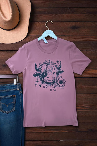 BC DTF FLOWER COW - MAUVE
