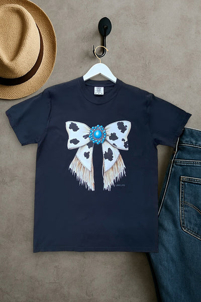 CC DTF COWHIDE BOW - BLACK