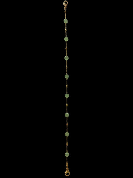 GREEN/GOLD BEADS HAT CHAIN