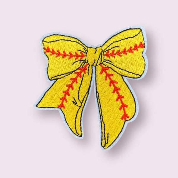 SOFTBALL BOW HAT PATCH
