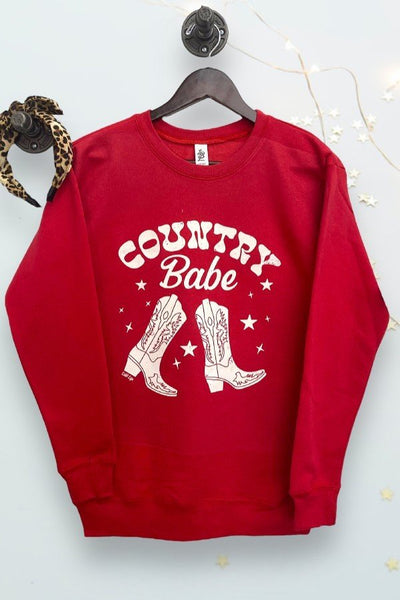 LBL SS DTF COUNTRY BABE- RED