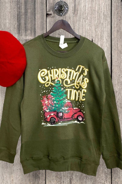 LBL SS CHRISTMAS TIME- OLIVE