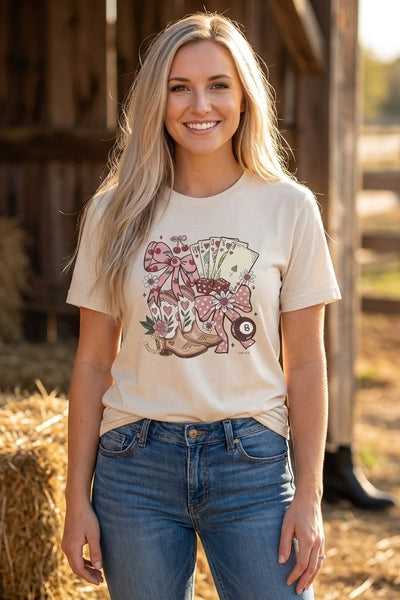 BC DTF CHERRY BOW TEE- CREAM