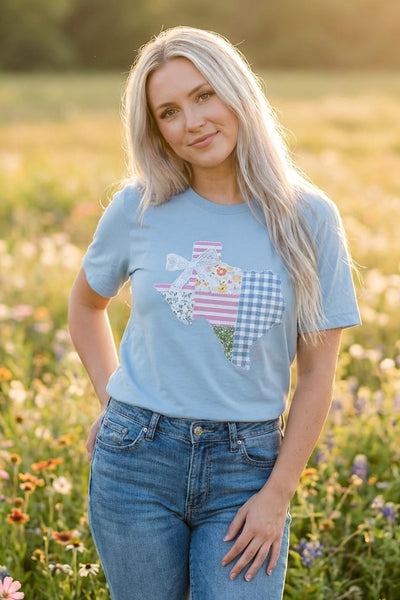 BC DTF PRINT TX TEE - LIGHT BLUE