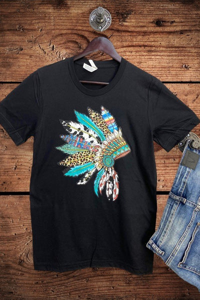 BC INDIAN HEADRESS COWHI- BLACK