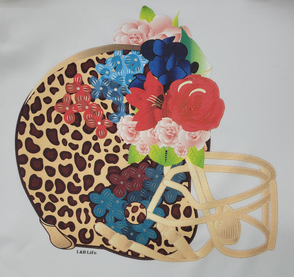 LEOPARD HELMET WITH FLOWERS