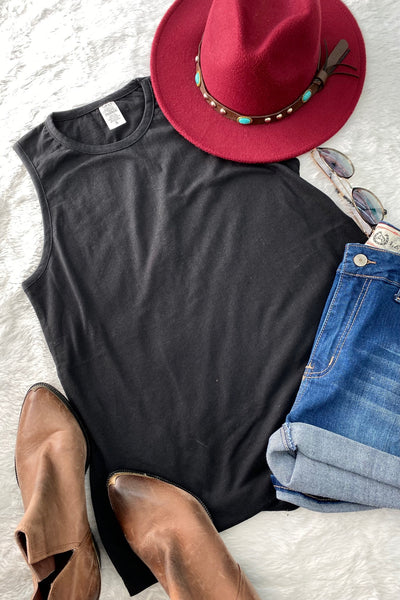 LBL SLEEVELESS TEE- BLACK