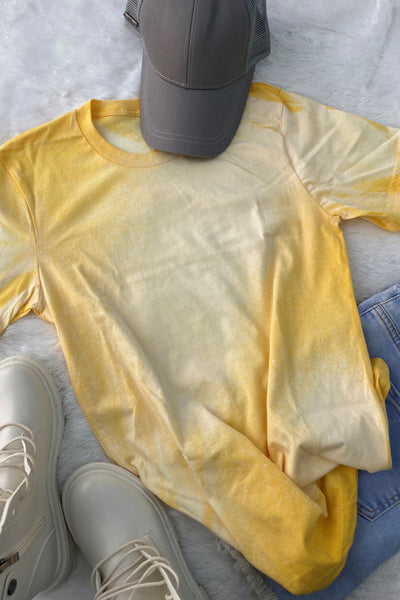 BC BLEACHED TEE- BLEACHED YELLOW