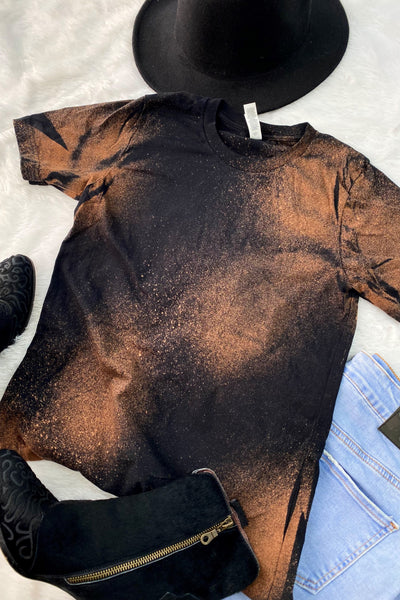 BC BLEACHED TEE- BLEACHED BLACK