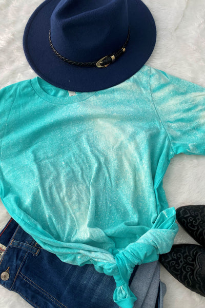 BC BLEACHED TEE- BLEACHED TURQUOISE