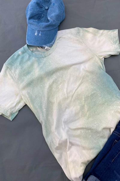 BC BLEACHED TEE- BLEACHED DUSTY BLUE